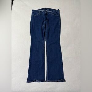 Old Navy Jeans Womens 16 Blue Dark Wash Kicker Bootcut Mid Rise 32x29